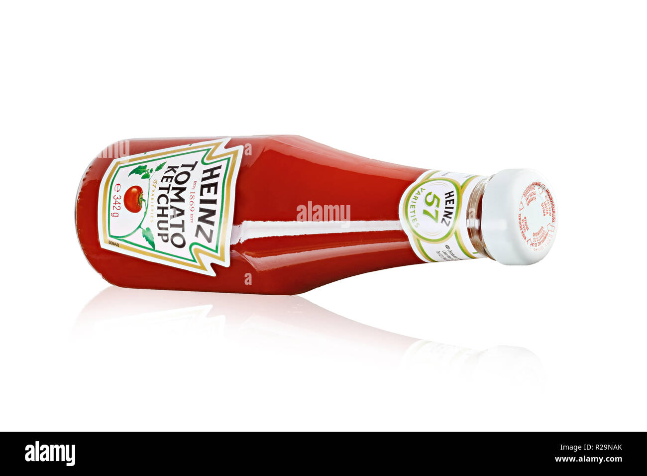 Heinz tomato ketchup sauce . The company was founded in 1869 by Henry John Heinz. Clipping path. Stock Photo