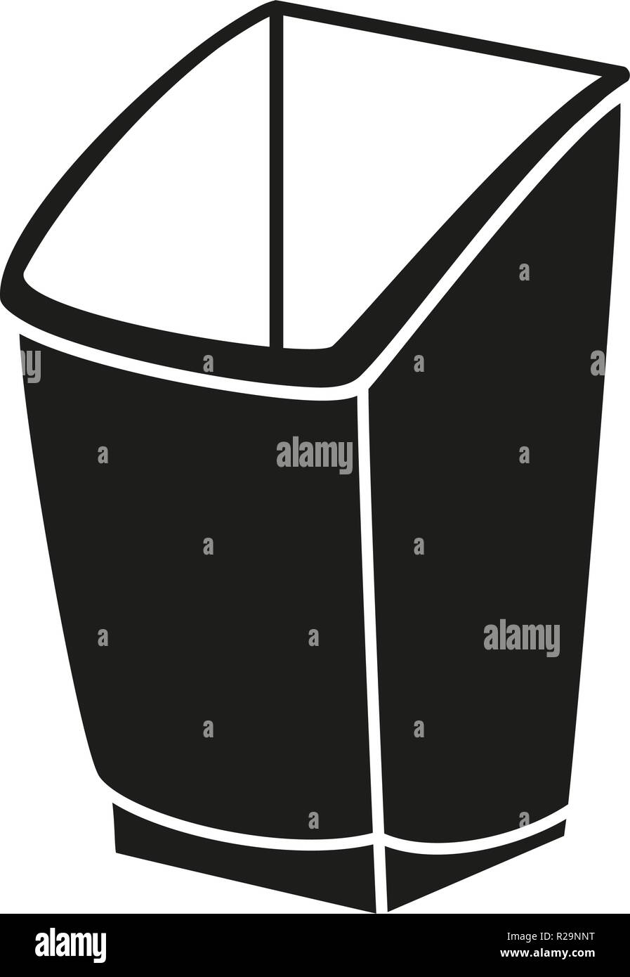 Black and white trash bin silhouette Stock Vector