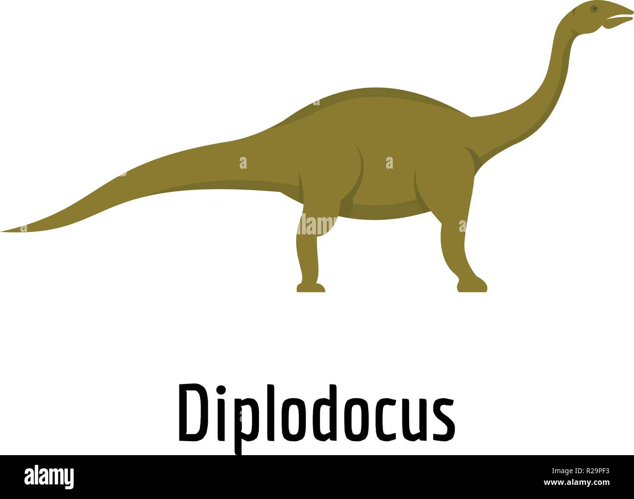 Diplodocus icon. Flat illustration of diplodocus vector icon for web ...