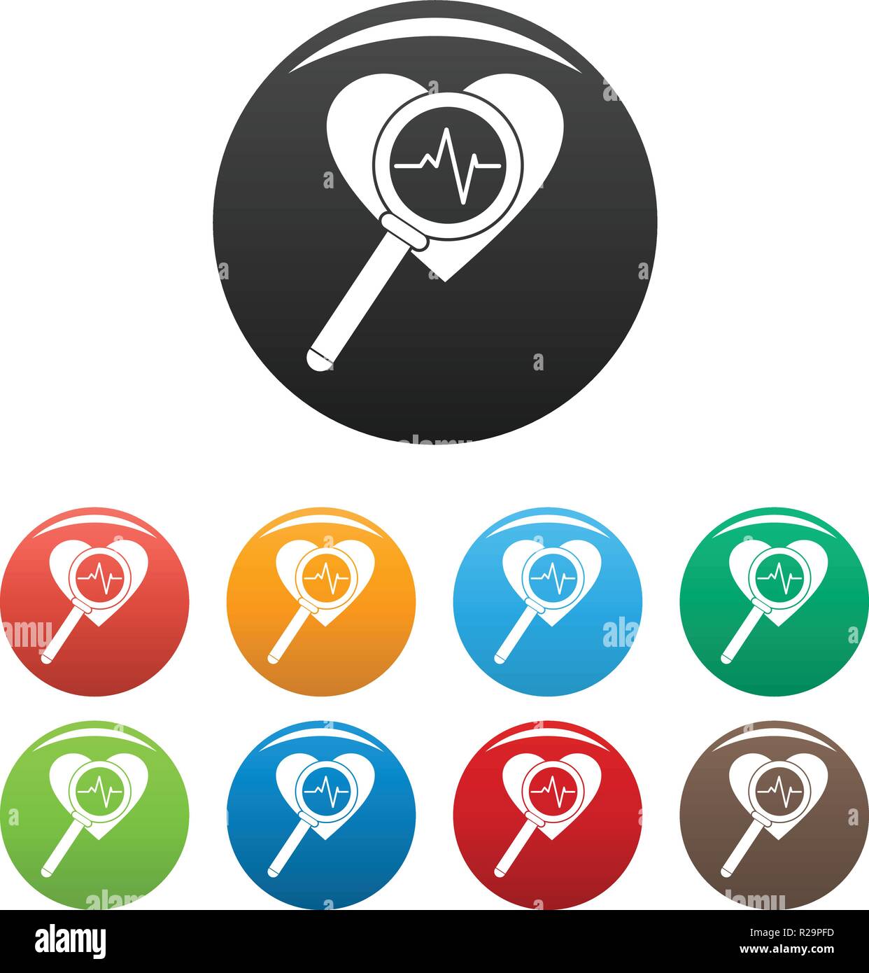 Heart icon. Simple illustration of heart vector icons set color ...