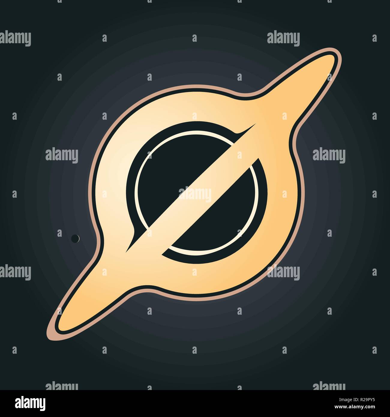 Gargantua vector icon. Space Black Hole Ill. Stock Vector