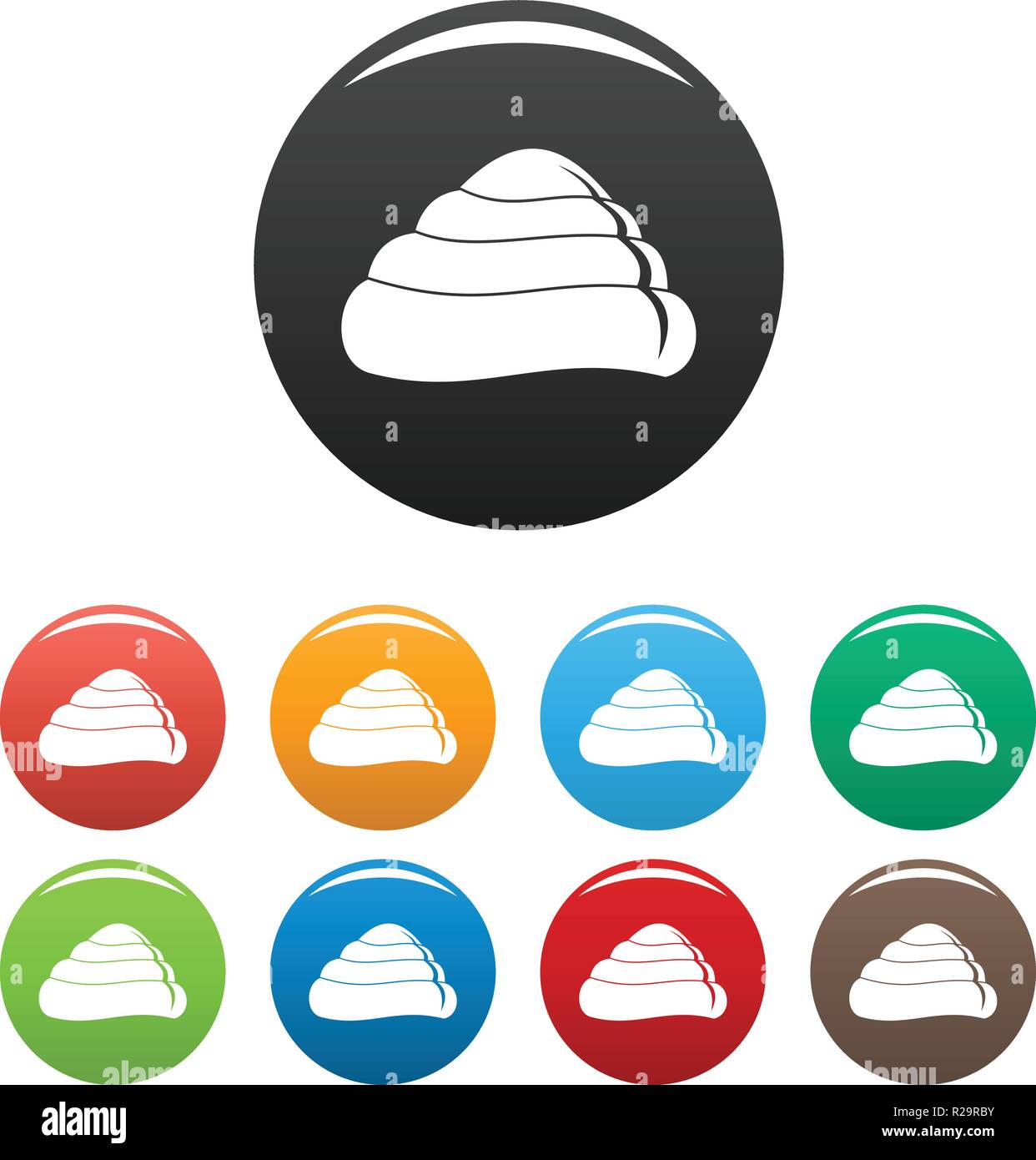 Ocean shell icon. Simple illustration of ocean shell vector icons set ...