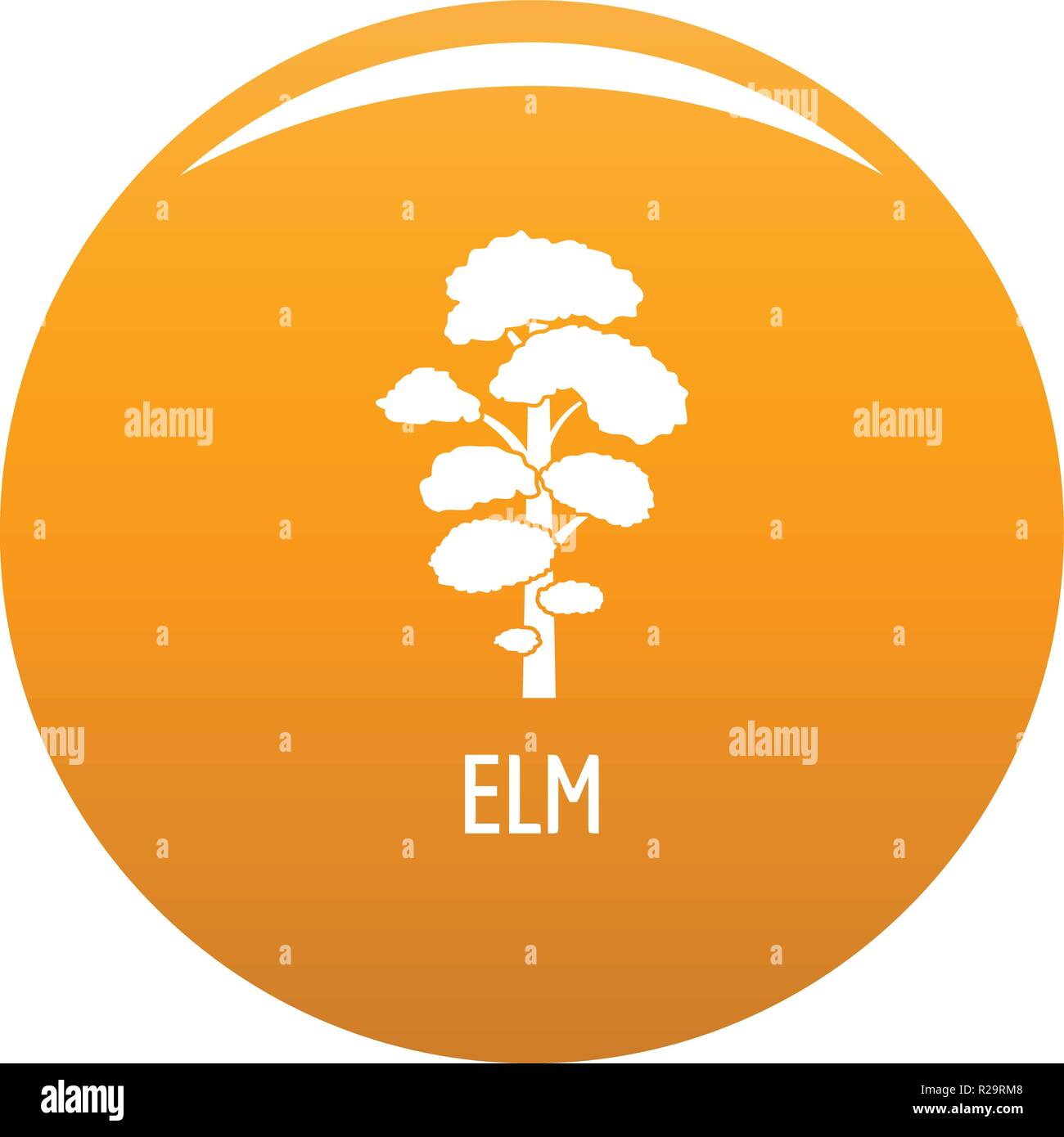 Elm tree icon. Simple illustration of elm tree vector icon for any design orange Stock Vector