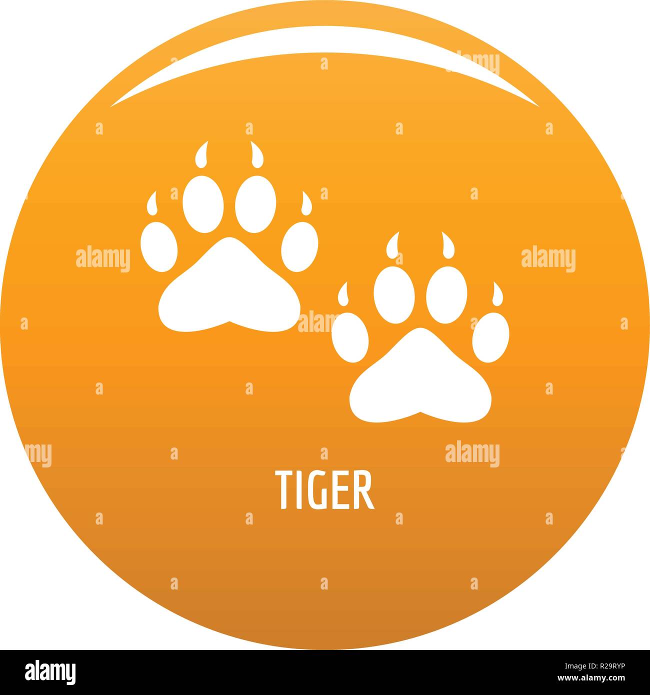 Tiger step icon. Simple illustration of tiger step vector icon for any design orange Stock Vector
