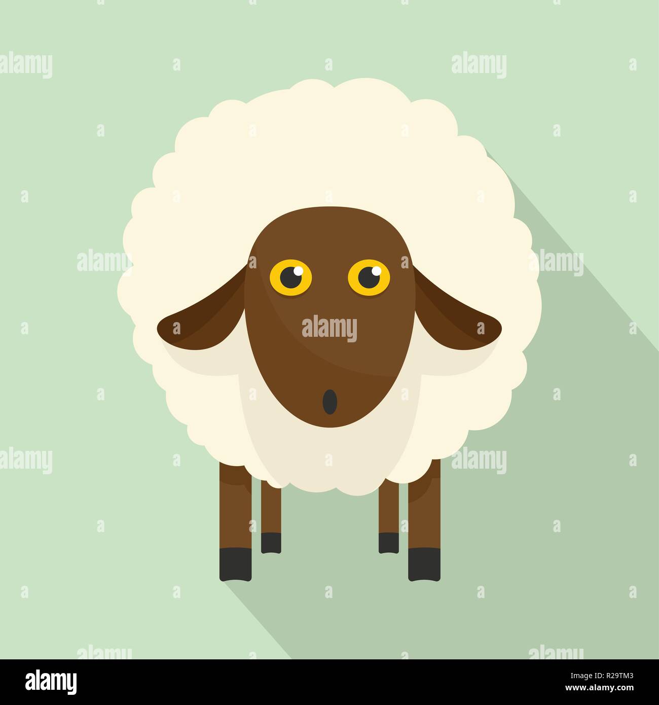 Cute sheep icon. Flat illustration of cute sheep vector icon for web ...