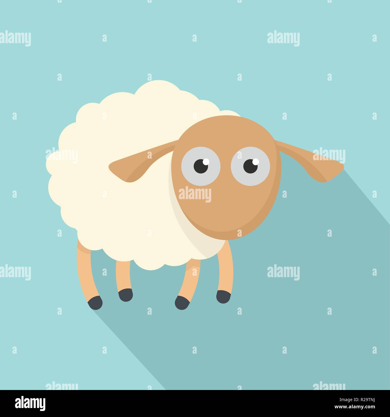 Shocked sheep icon. Flat illustration of shocked sheep vector icon for ...