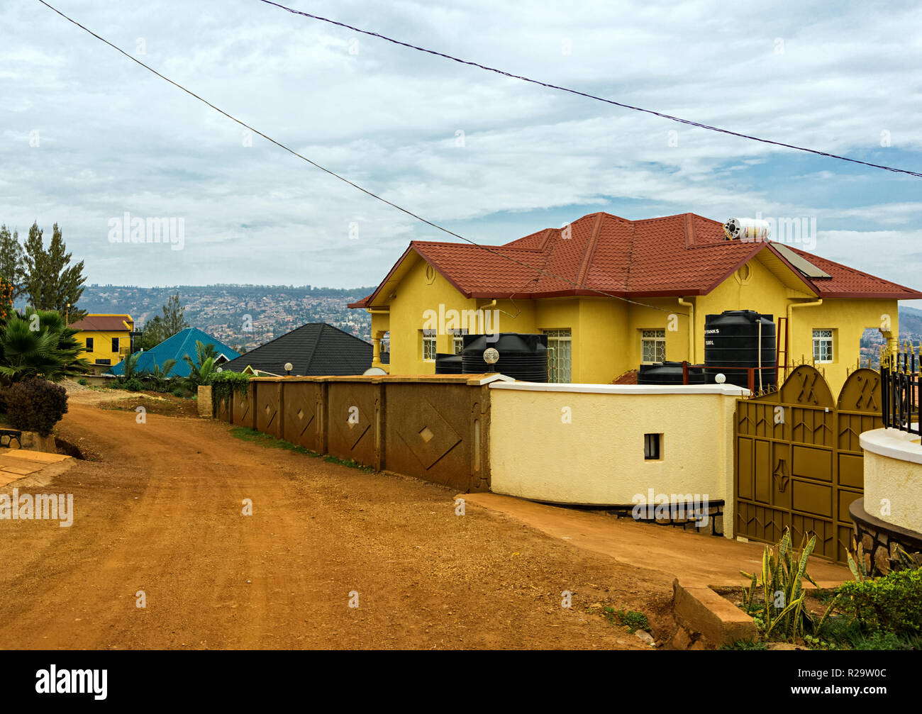 KIGALI,RWANDA - OCTOBER 18,2017: Gikondo This is the second and new building of Yambi Guesthouse in KK 722 Street.It has comfortable,clean rooms and a Stock Photo