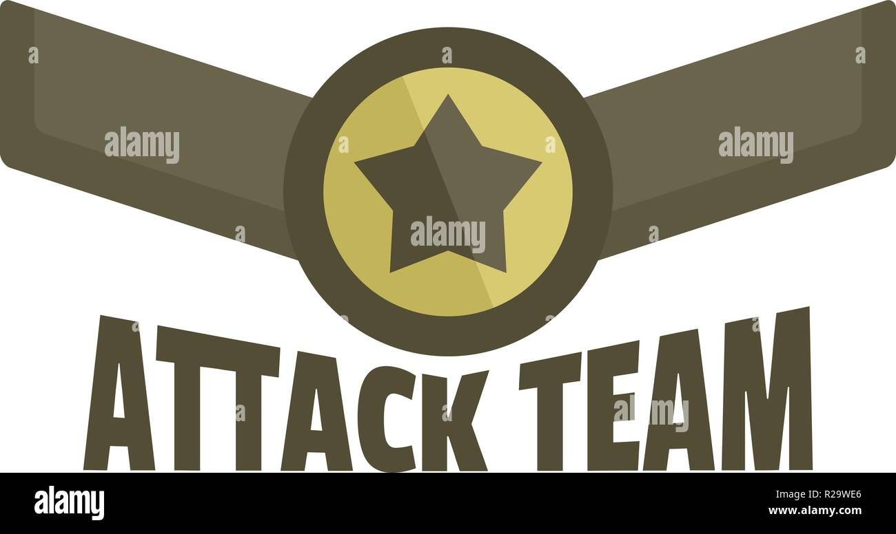 Attack team icon logo. Flat illustration of attack team vector icon logo for web design isolated on white background Stock Vector