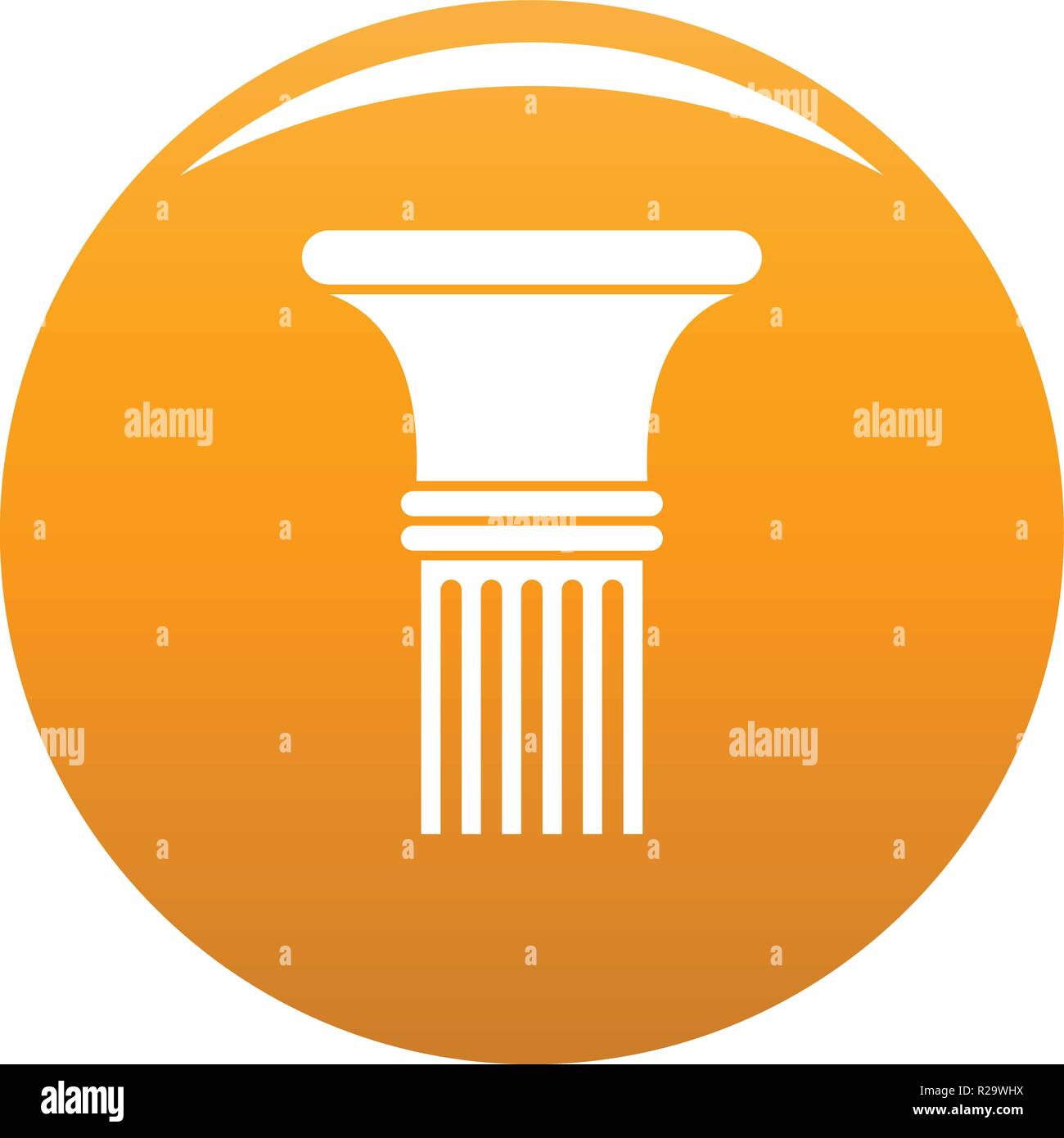 Fluted column icon. Simple illustration of fluted column vector icon ...