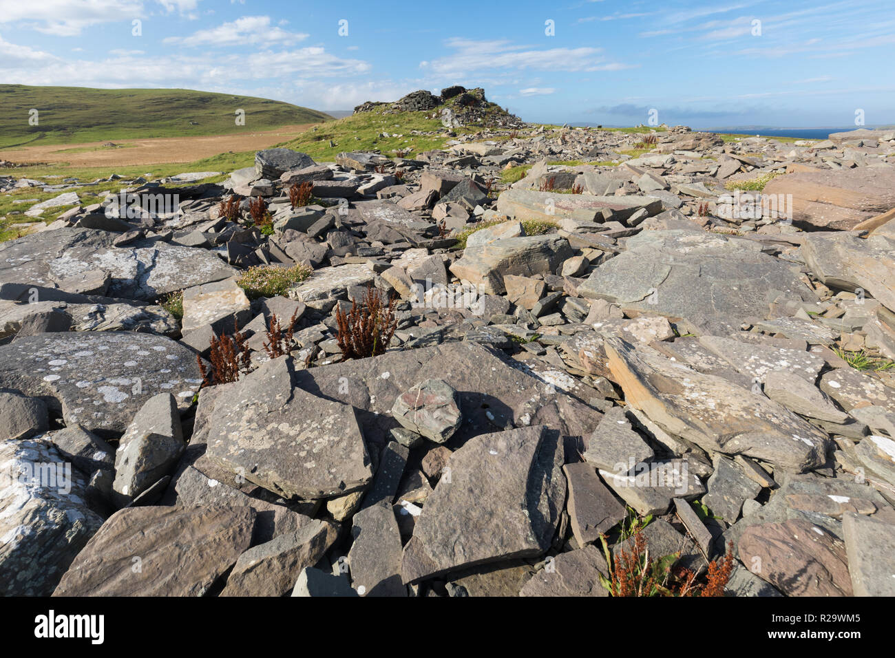 Broch of Burraland, Shetland, UK Stock Photo