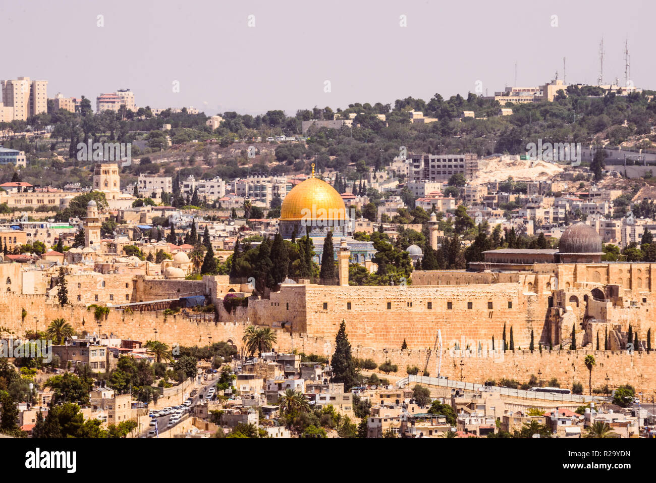 Israel  East Jerusalem the Gold Dome  Holy Building Islam Landmark Muslim religion Middle East Stock Photo