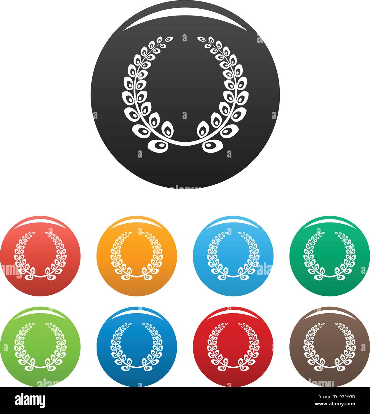 Wreath icon. Simple illustration of wreath vector icons set color ...