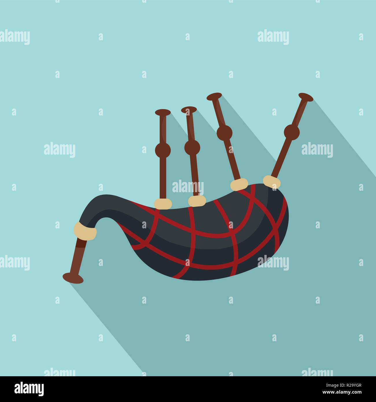 Bagpipes icon. Flat illustration of bagpipes vector icon for web design