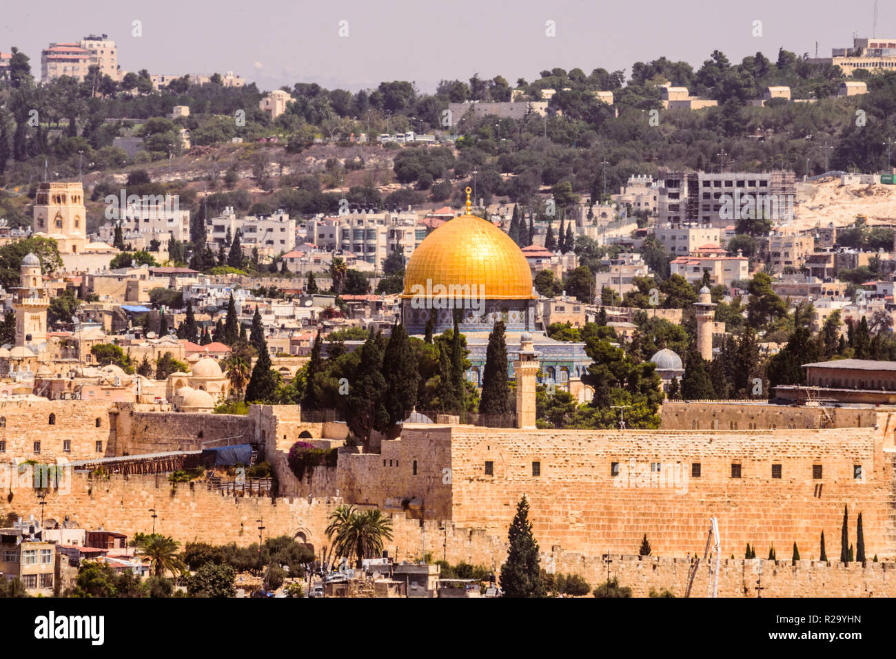 Israel  East Jerusalem the Gold Dome  Holy Building Islam Landmark Muslim religion Middle East Stock Photo