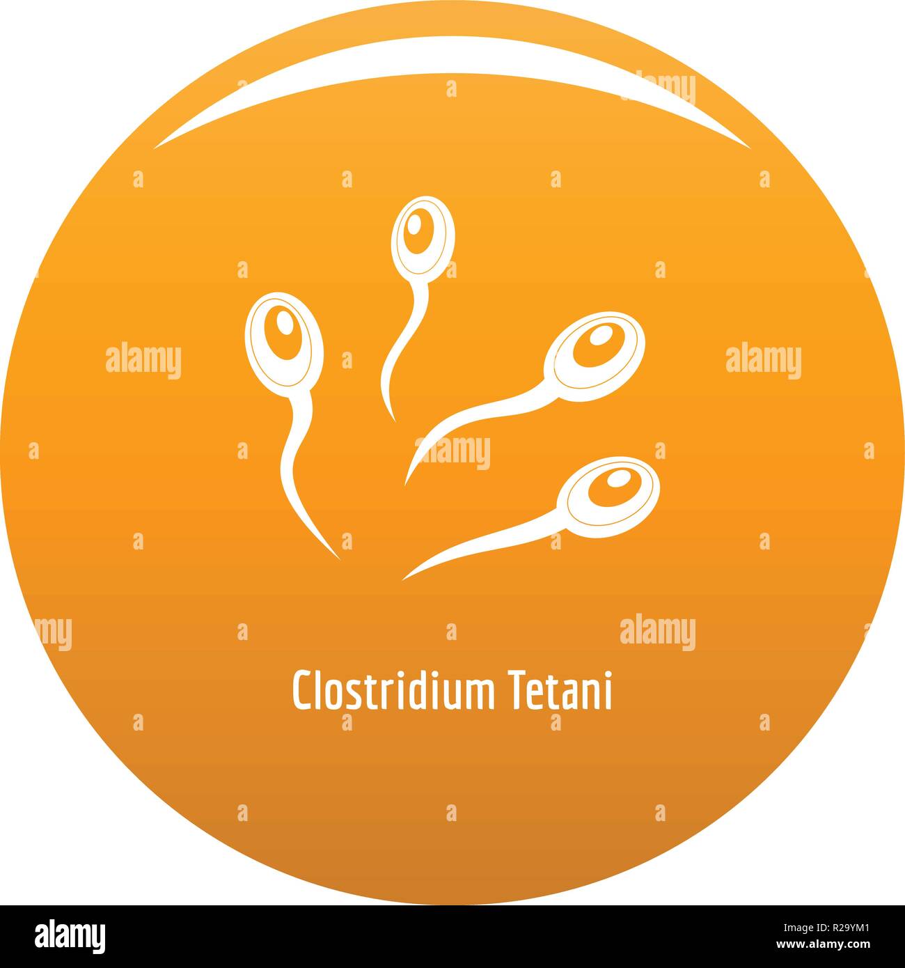 Clostridium tetani icon. Simple illustration of Clostridium tetani vector icon for any design orange Stock Vector