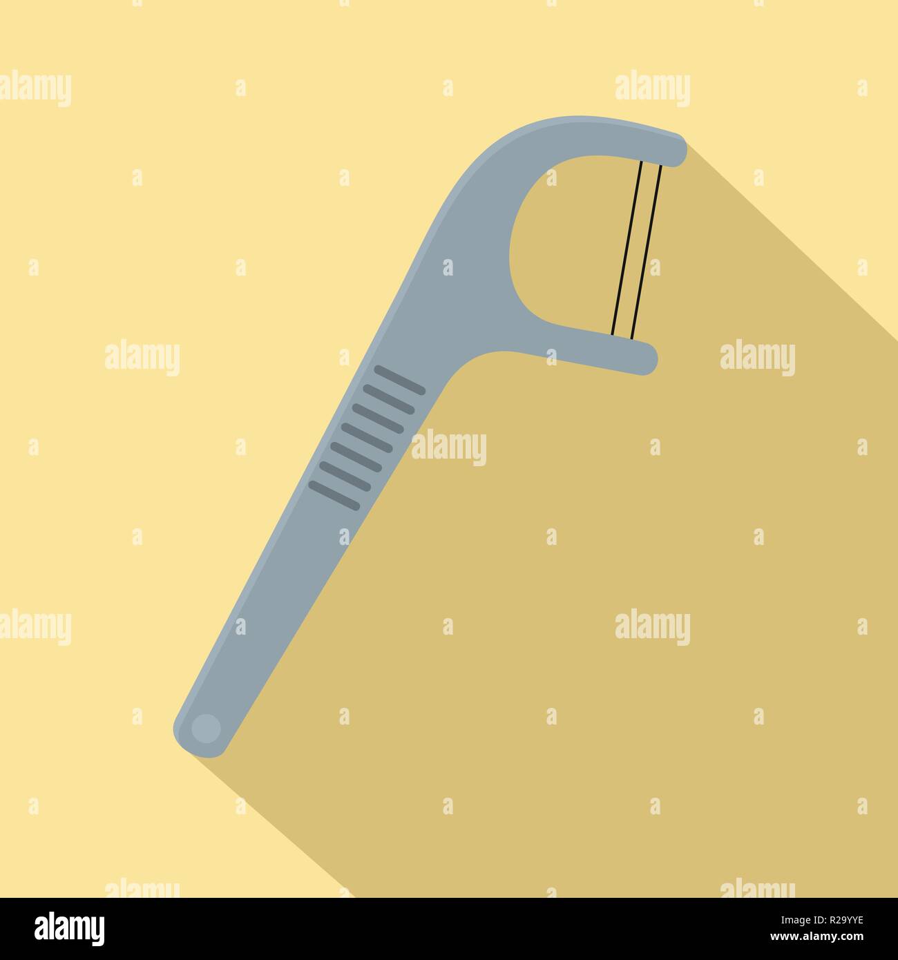 Hand tooth floss icon. Flat illustration of hand tooth floss vector ...