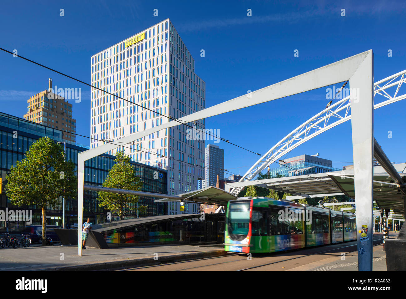 Tram at Blaak station, Rotterdam, Zuid Holland, Netherlands Stock Photo