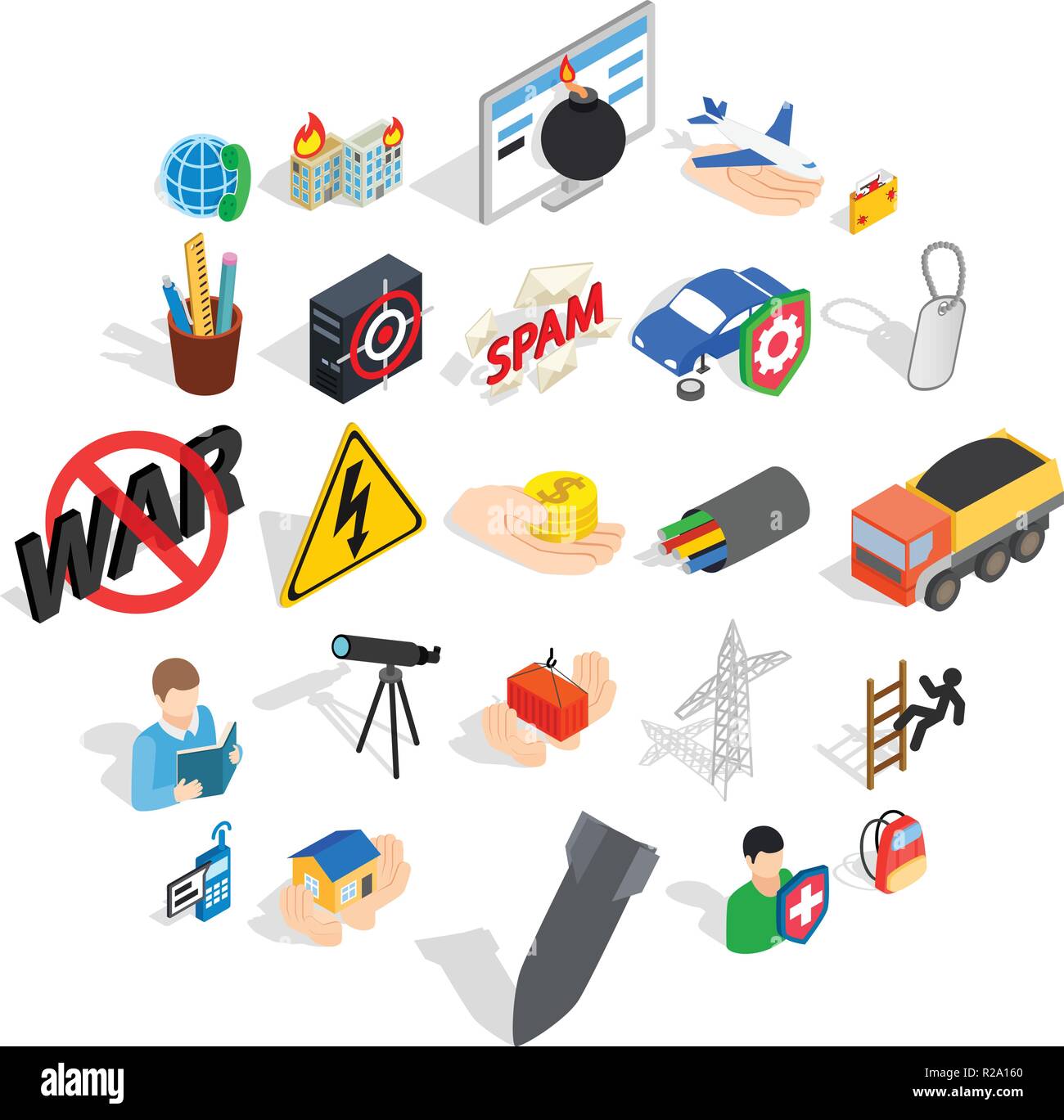 Big city life icons set, isometric style Stock Vector Image & Art - Alamy