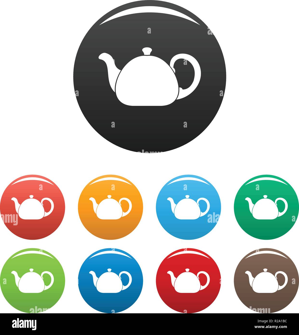 Ceramic teapot icon. Simple illustration of ceramic teapot vector icons ...
