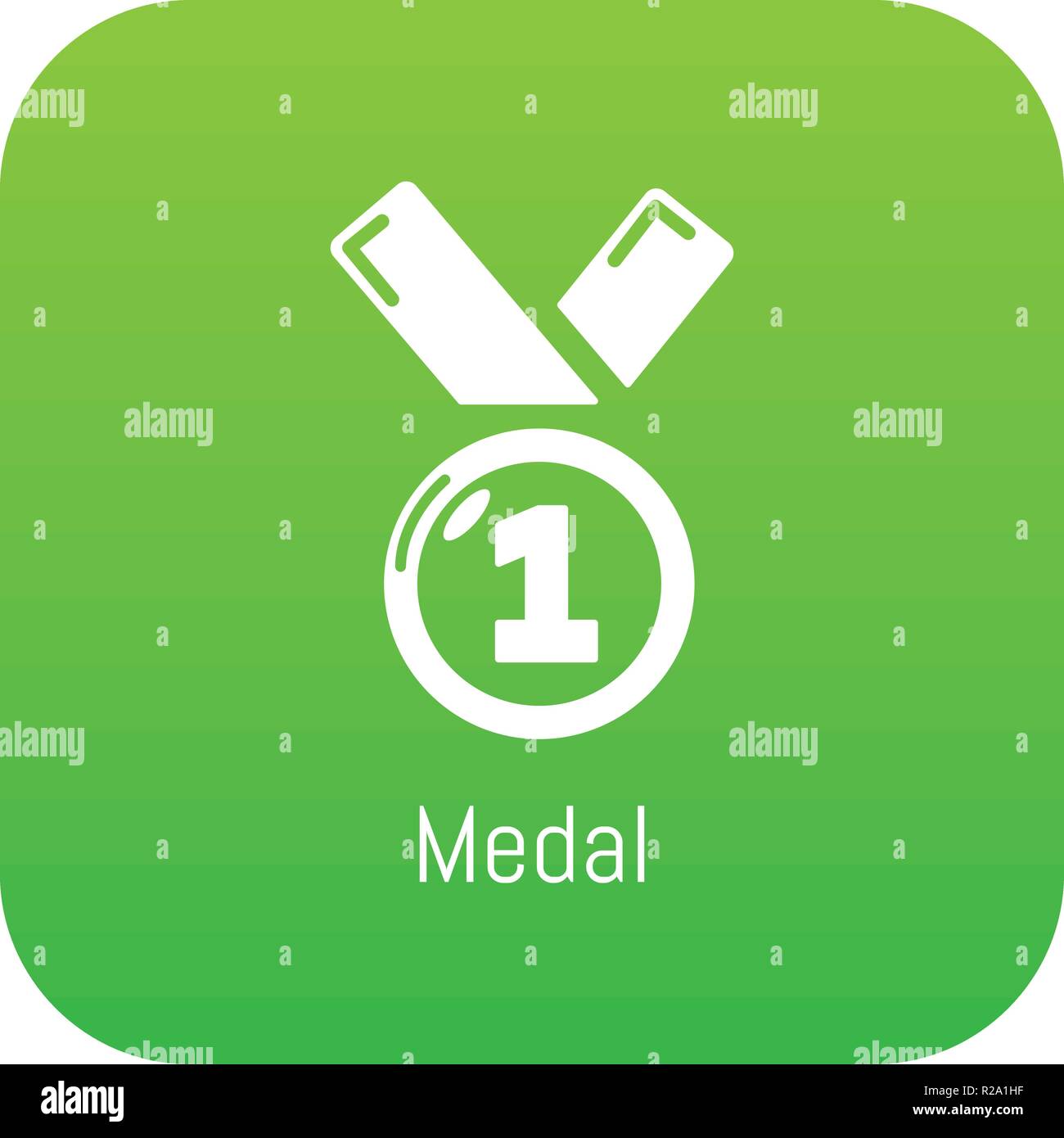 Medal icon green vector Stock Vector