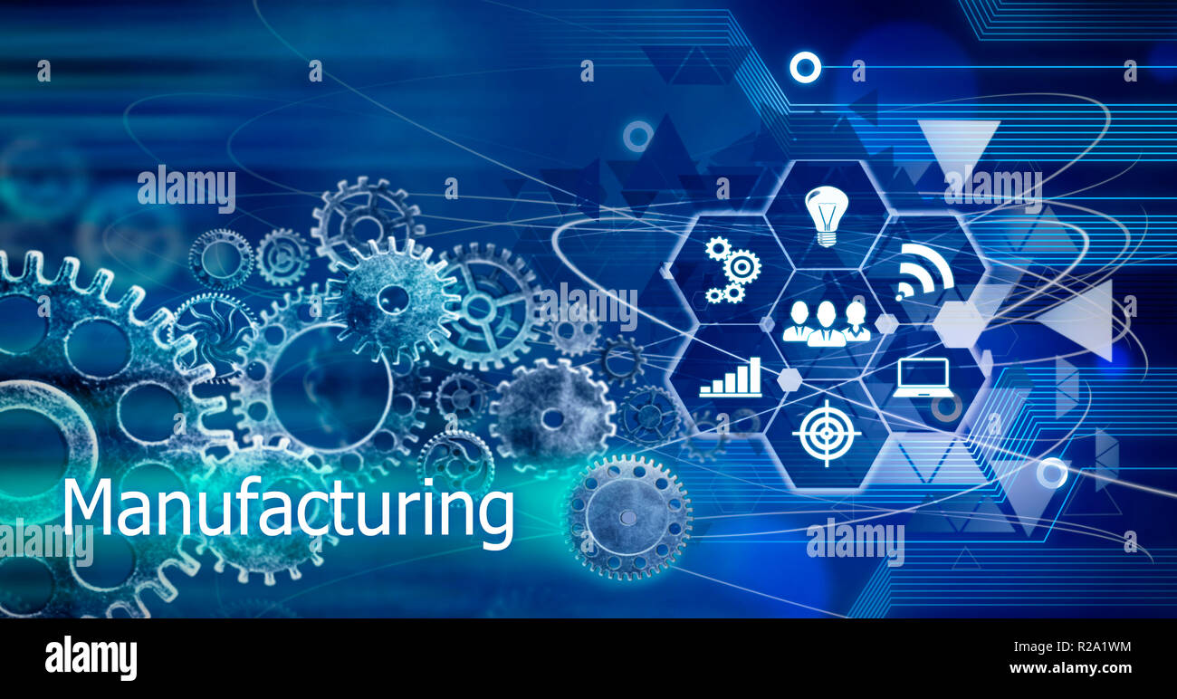 Manufacturing,Technology Business Background, Computer future linien