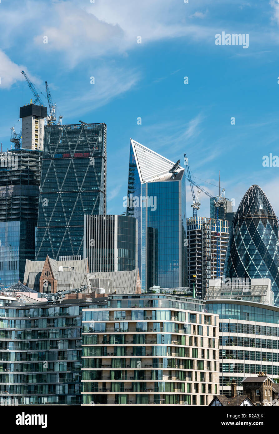 The skyscrapers of the City of London Stock Photo