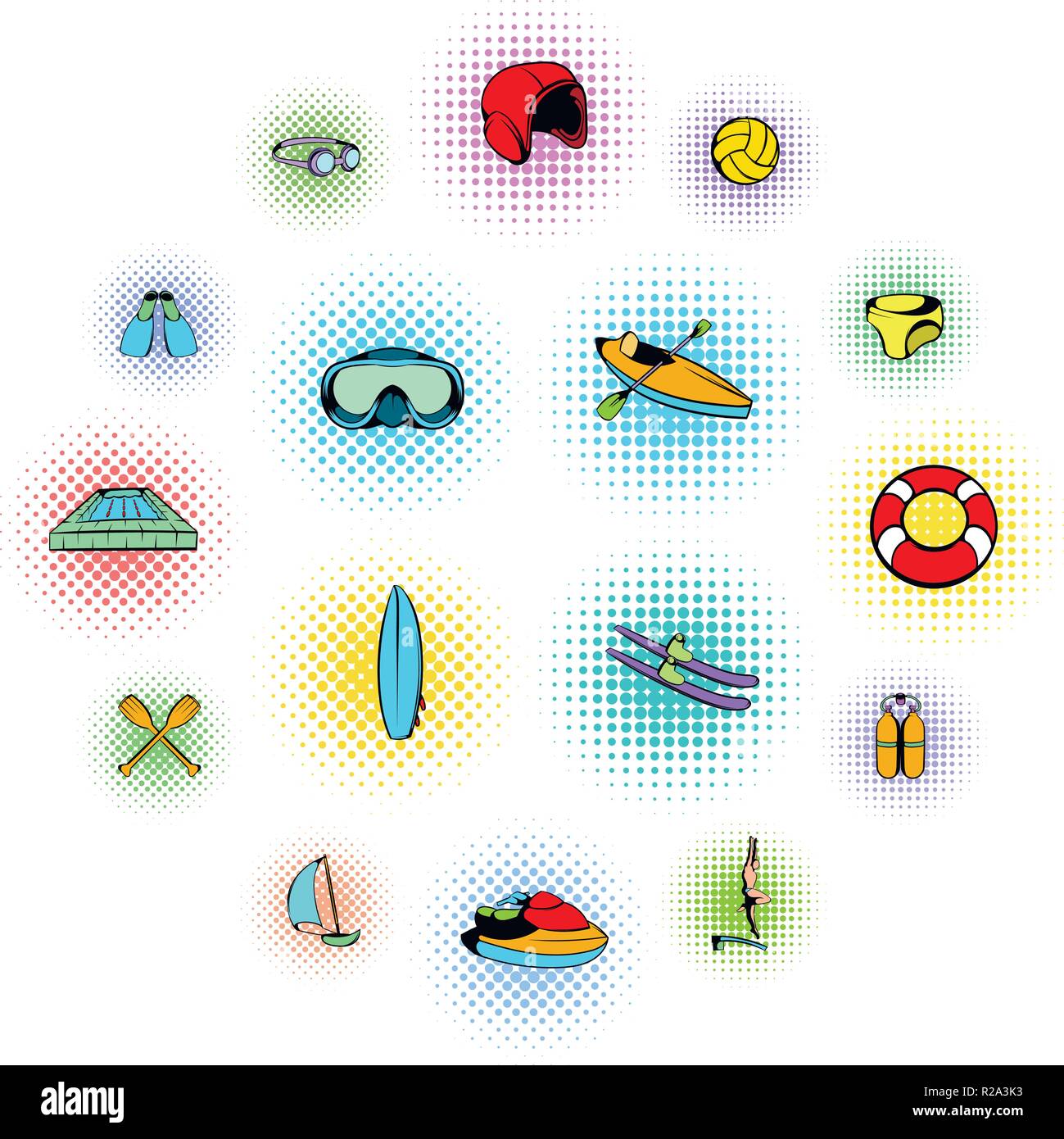 Water Sport Icons set isolated on white background Stock Vector Image ...