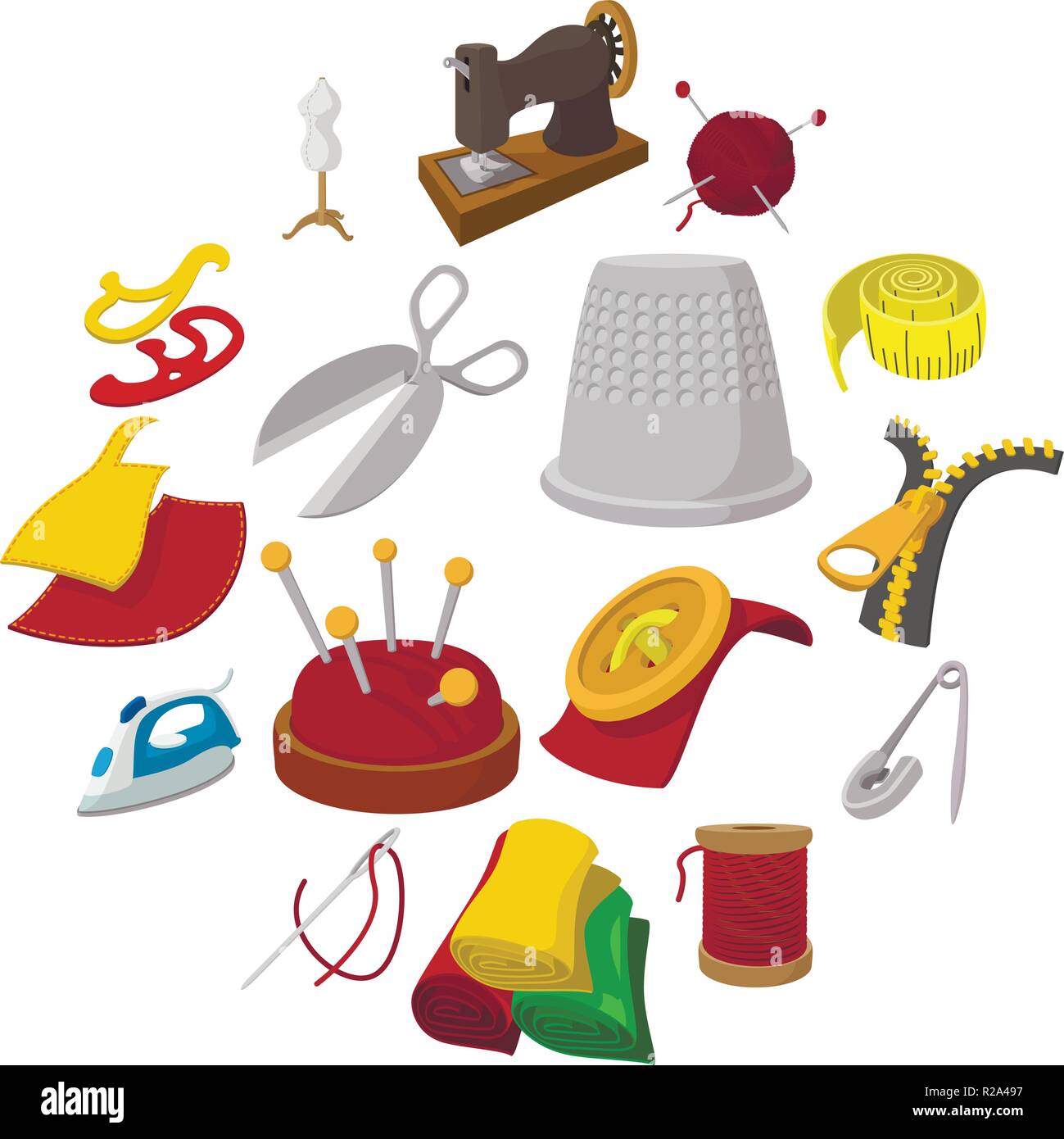 Sewing cartoon icon isolated on white background Stock Vector Image