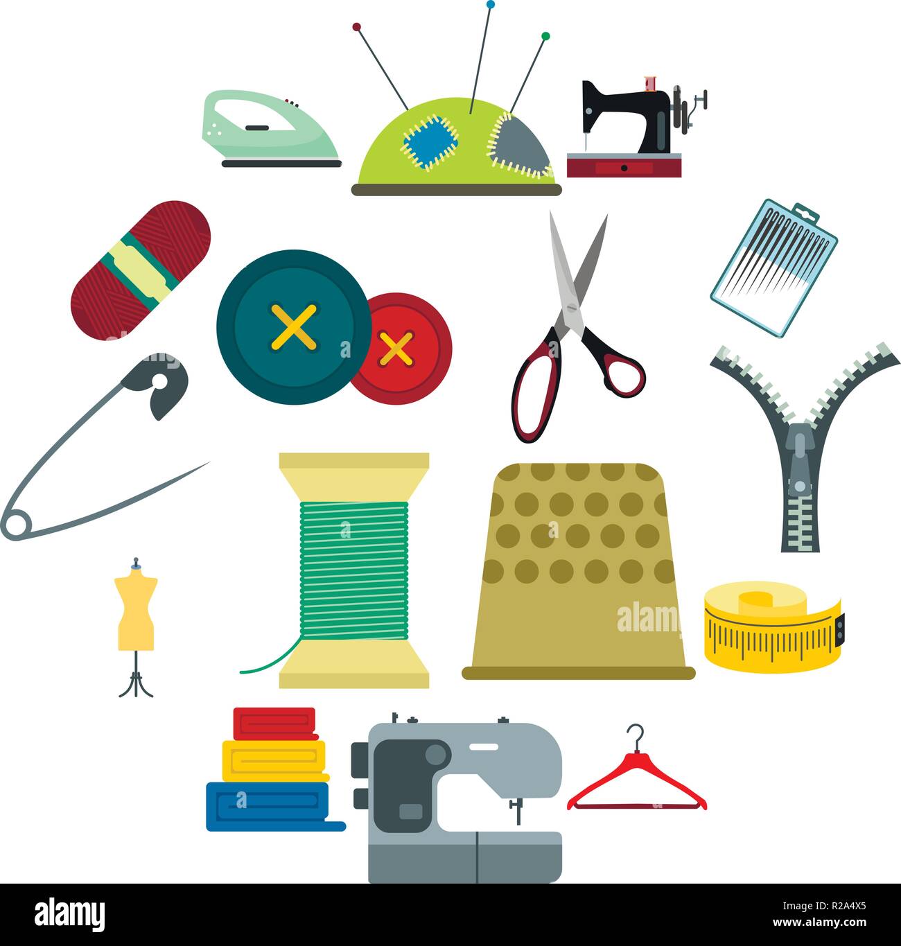 Sewing flat icon for web and mobile devices Stock Vector
