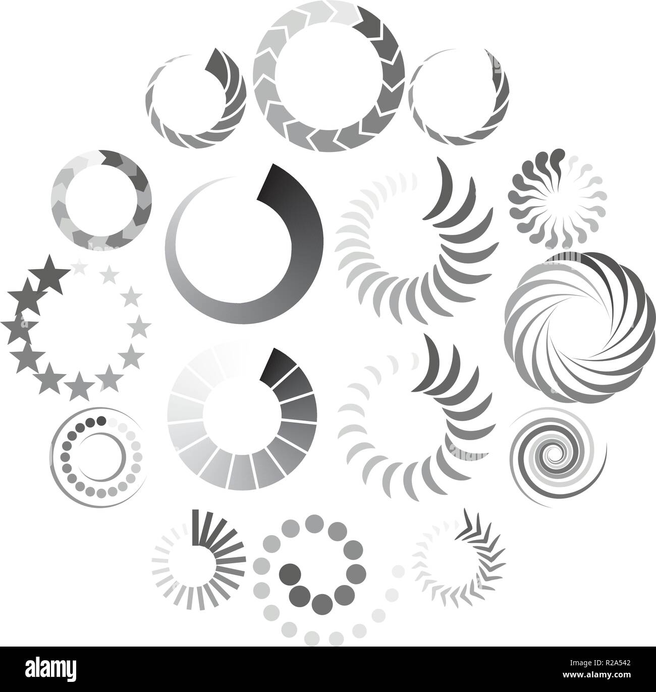 Loading icons set in simple style on a white background Stock Vector ...