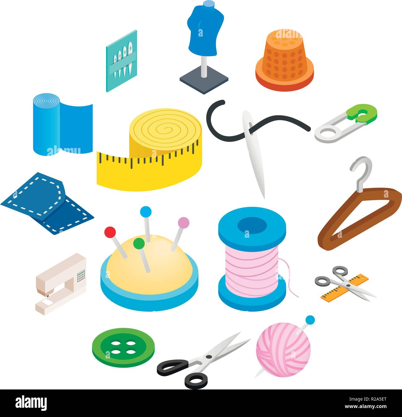 Sewing isometric 3d icon isolated on white background Stock Vector ...
