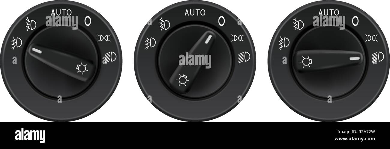 Headlights selectors. Car elements Stock Vector