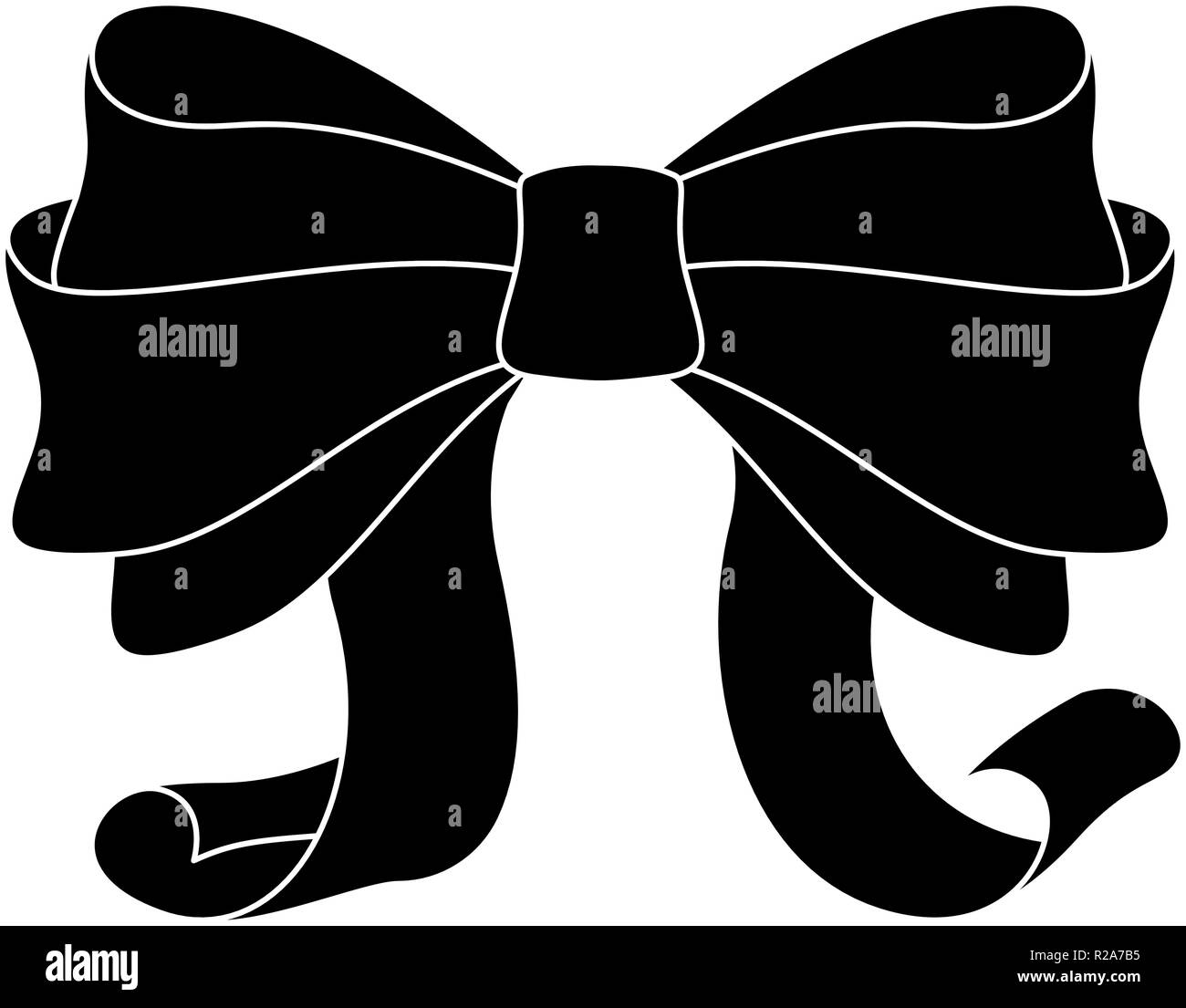 Ribbon bow. Black icon Stock Vector Image & Art Alamy
