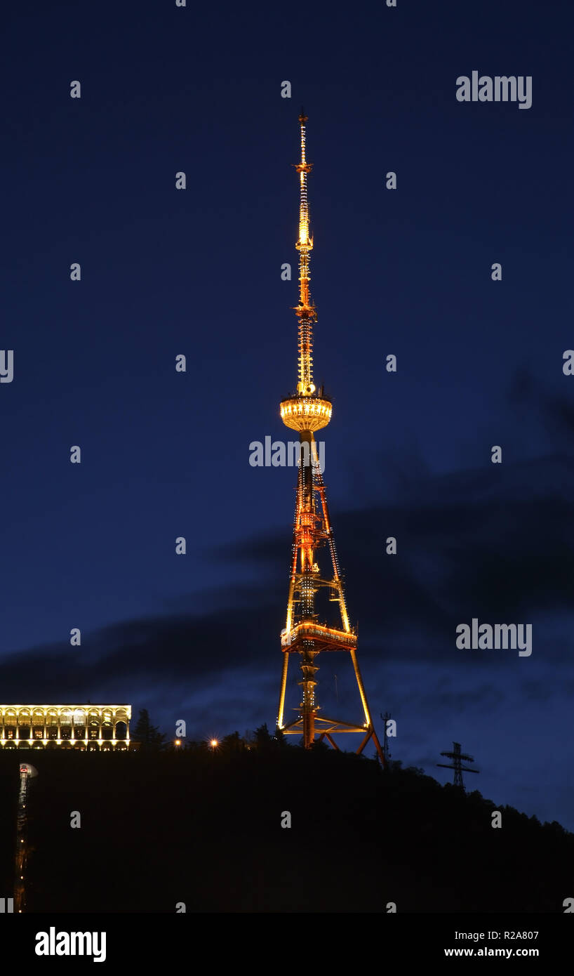 TV tower in Tbilisi. Stock Photo Alamy