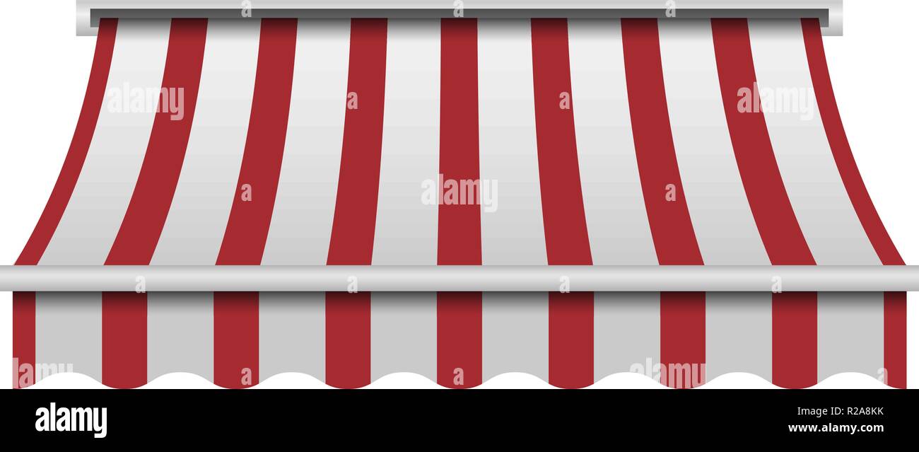 Download Red And White Awning Mockup Realistic Illustration Of Red And White Awning Vector Mockup For Web Design Isolated On White Background Stock Vector Image Art Alamy