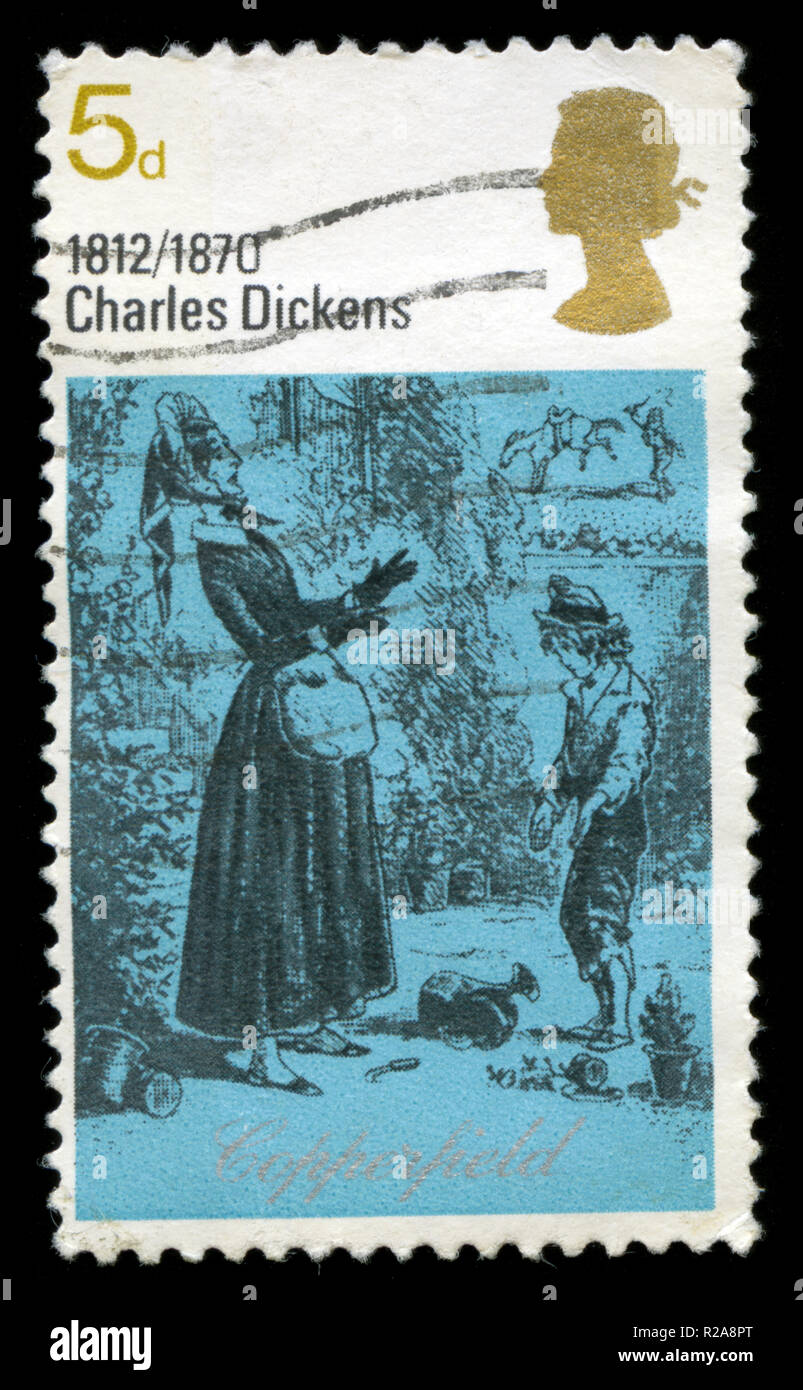 Postage stamp from Great Britain in the Dickens & Wordsworth series issued in 1970 Stock Photo
