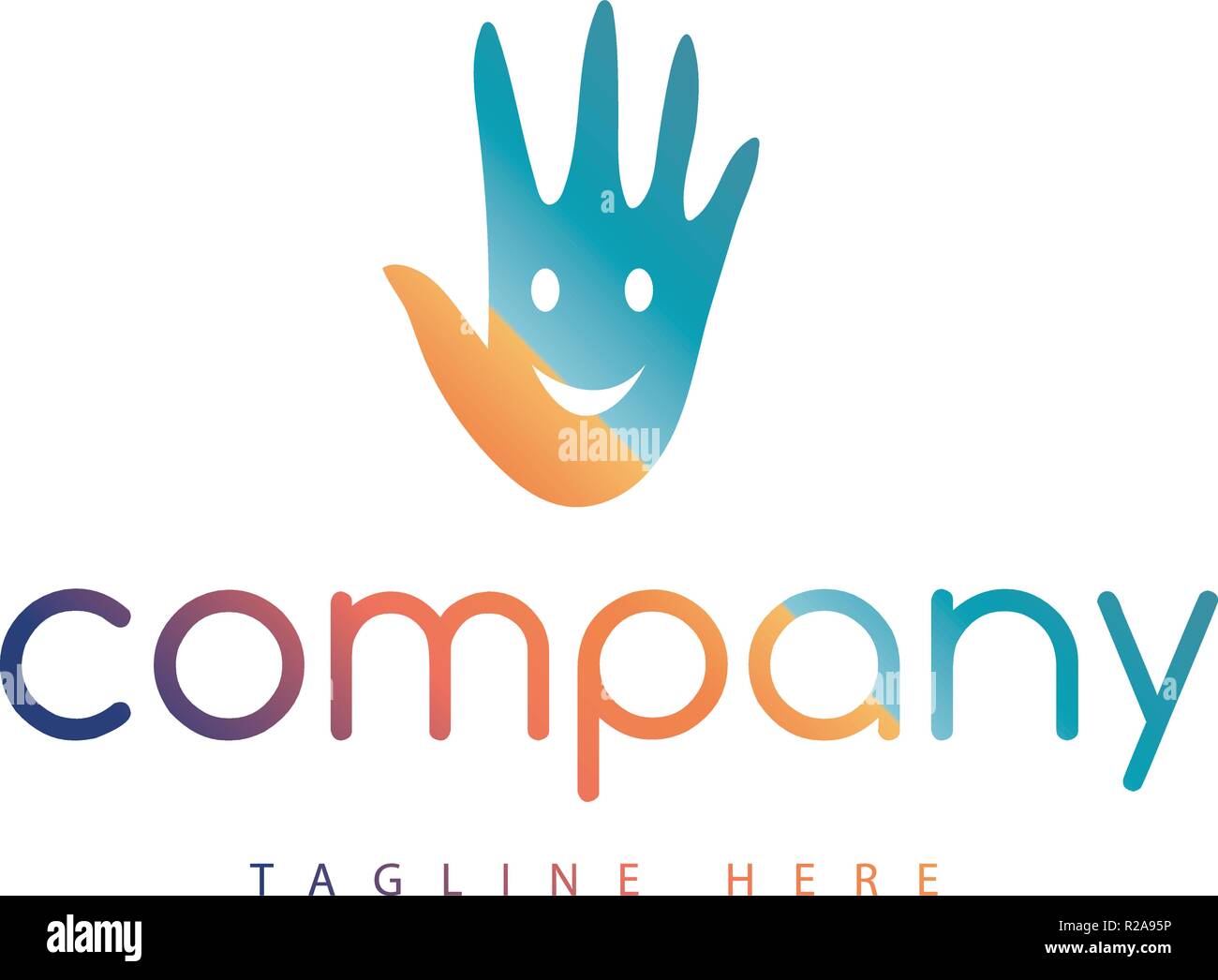 Cheerful Hand vector logo Stock Vector