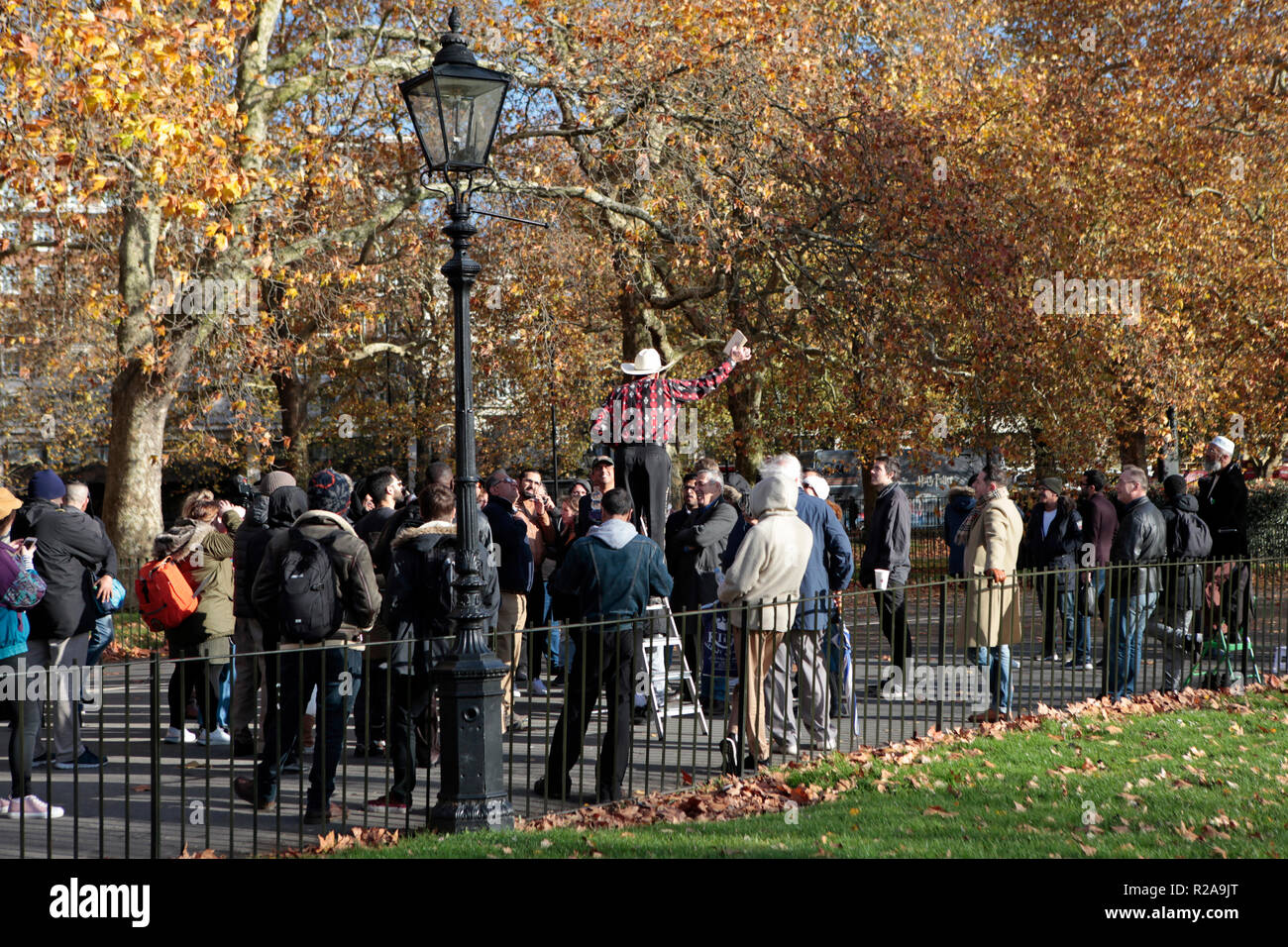 sunday speakers and listeners at speakers corner, near marble arch, in hyde  park, central London, UK Stock Photo - Alamy