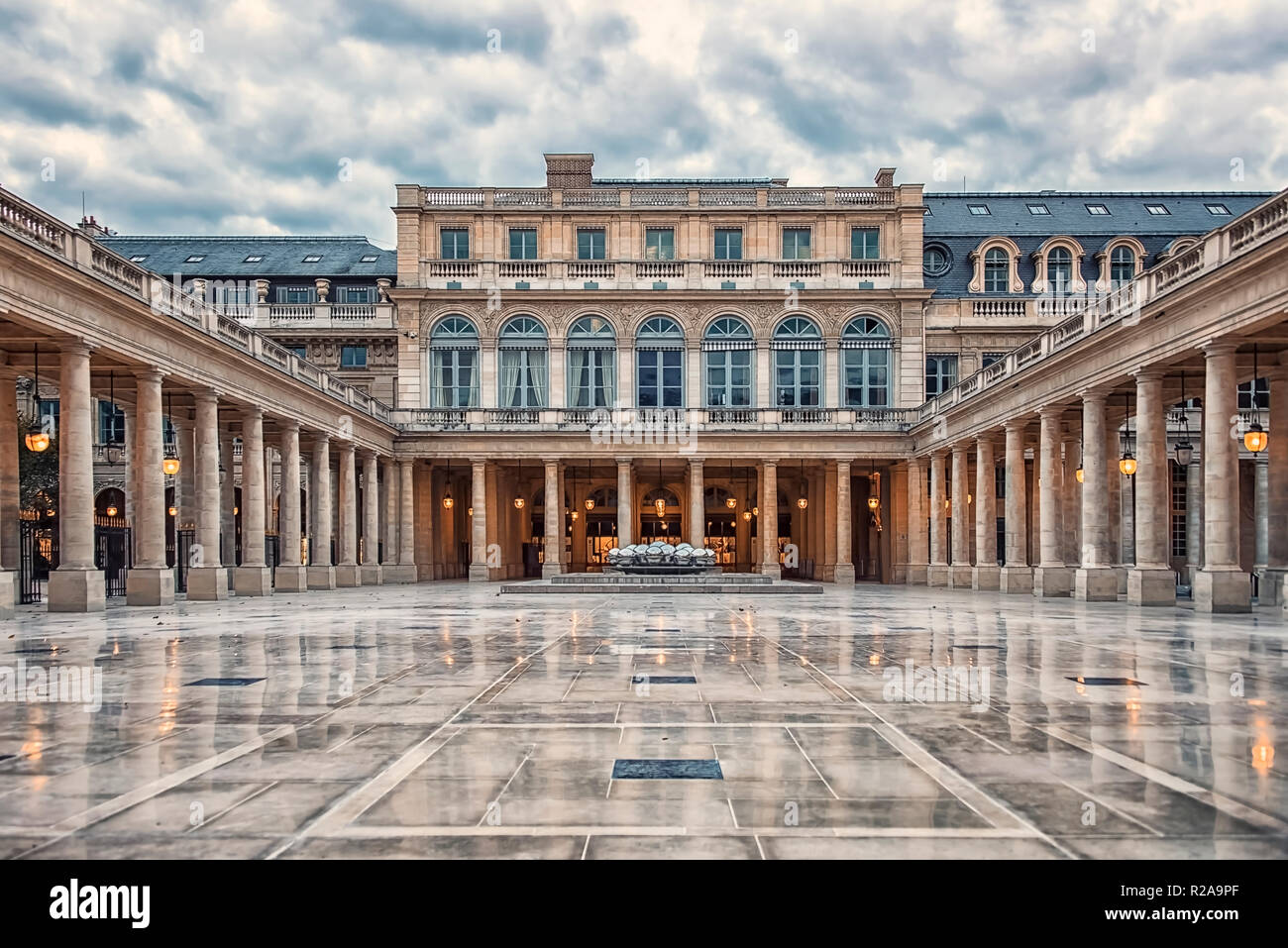 Palais Royal courtyard in Paris, France Stock Photo