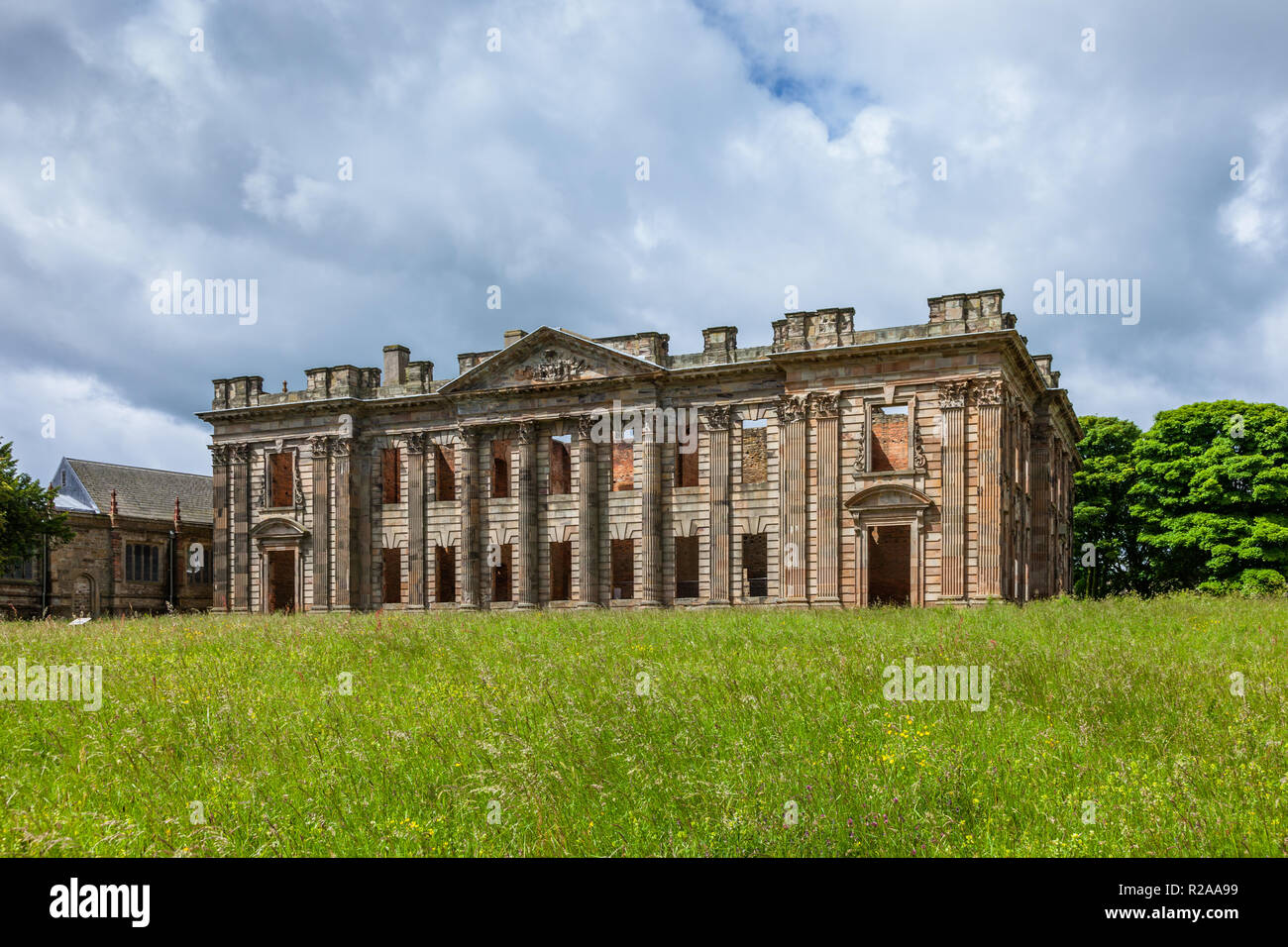 Sutton Scarsdale Hall, a Grade I listed ruined stately home in