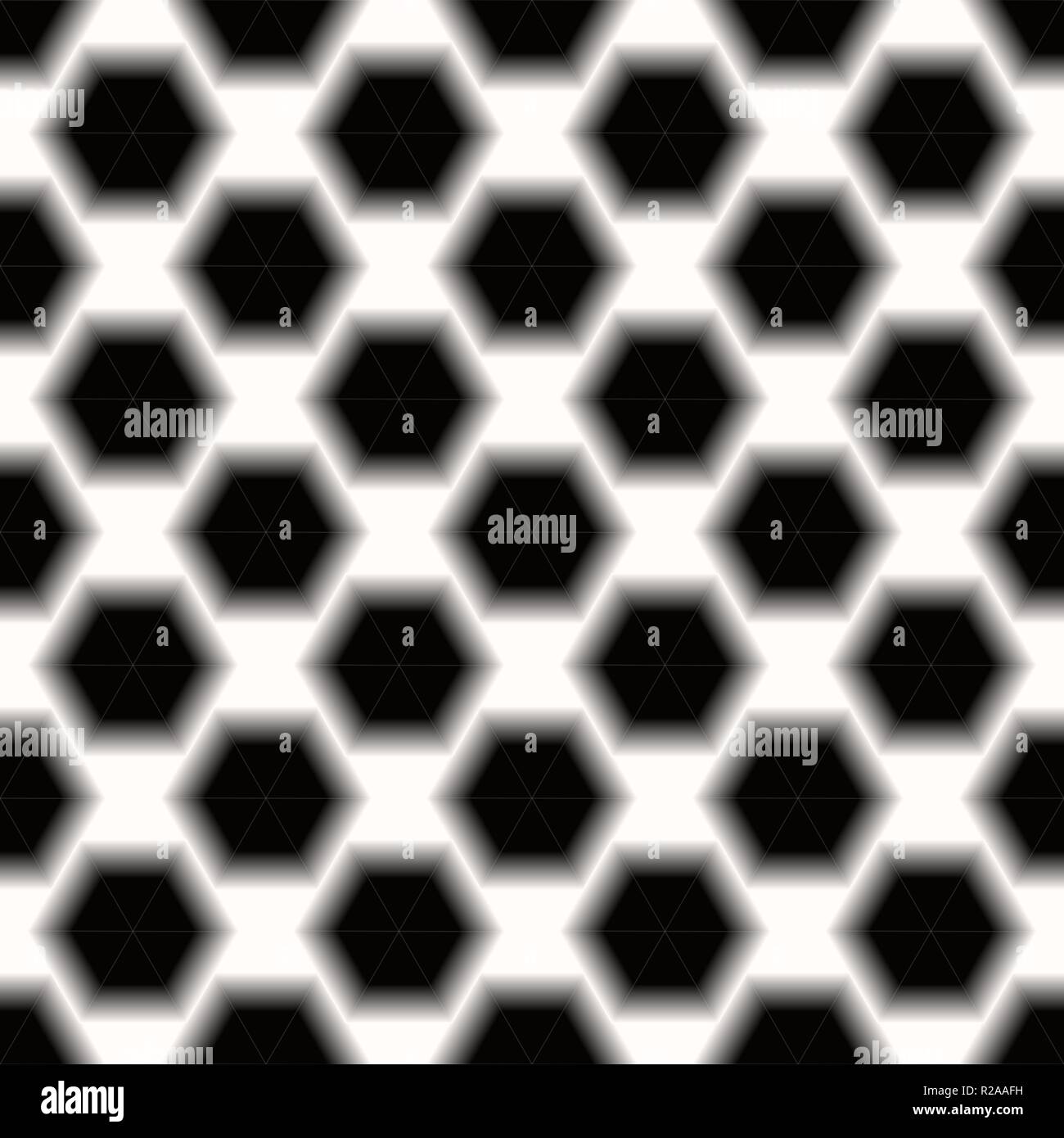 Black and White Abstract hexagonal background Dark geometric seamless pattern eps10 Stock Vector