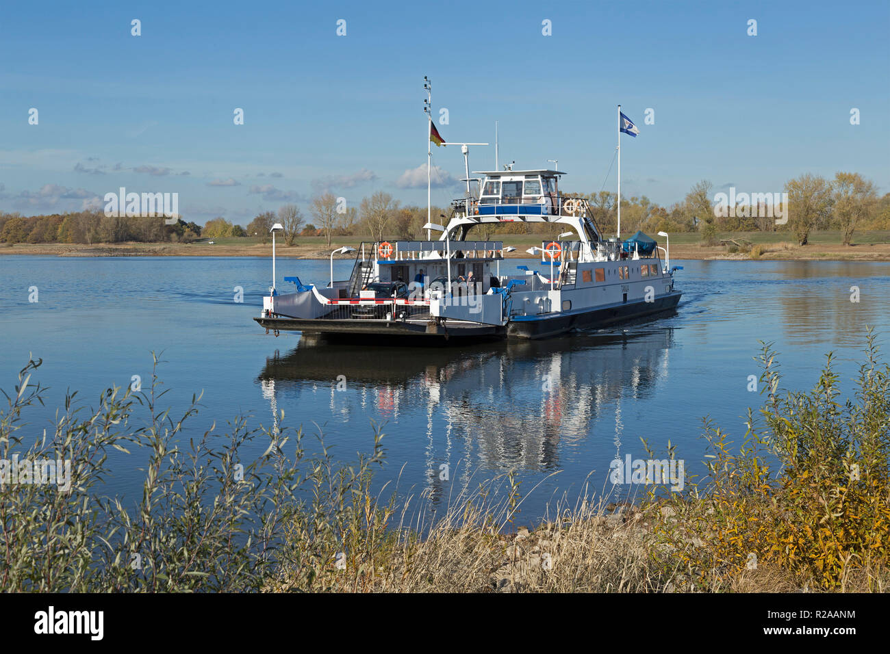 River Elbe ferry, Neu Darchau, Lower Saxony, Germany Stock Photo