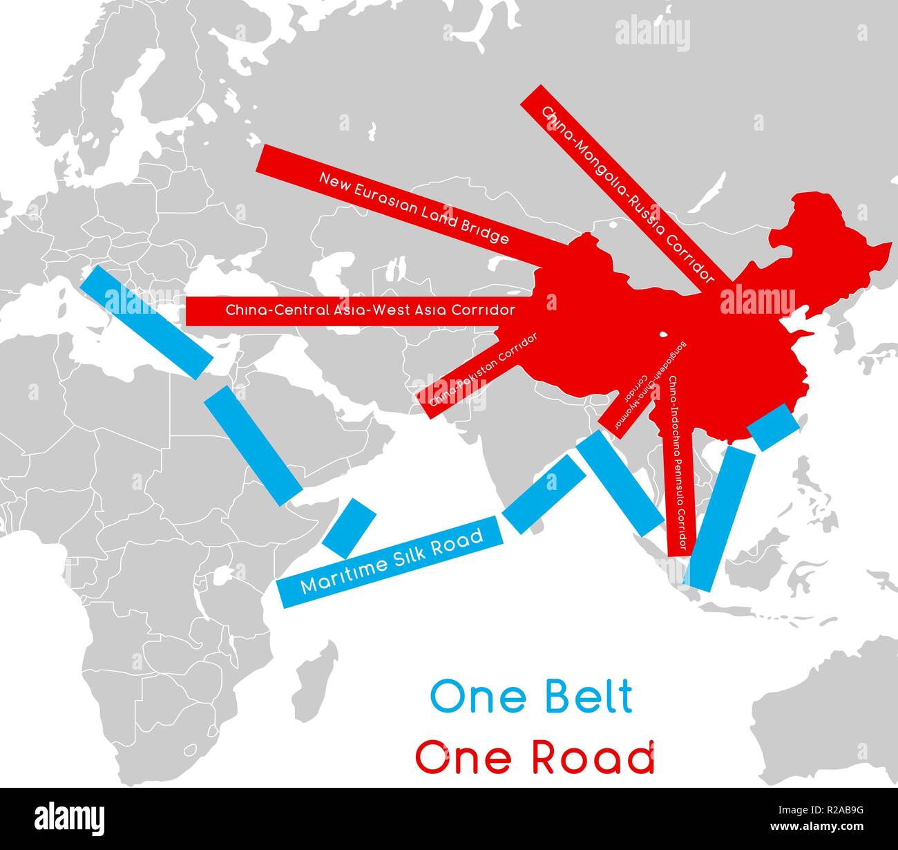 One Belt One Road New Silk Road Concept 21st Century