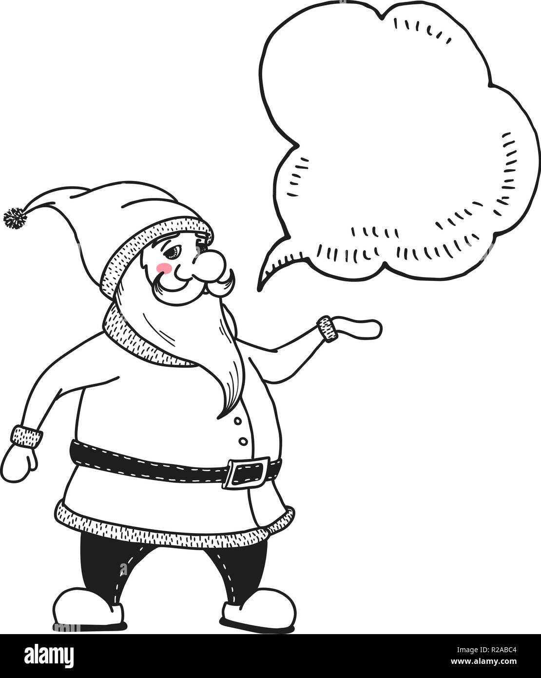 Santa Claus. Vector illustrations in sketch style Stock Vector