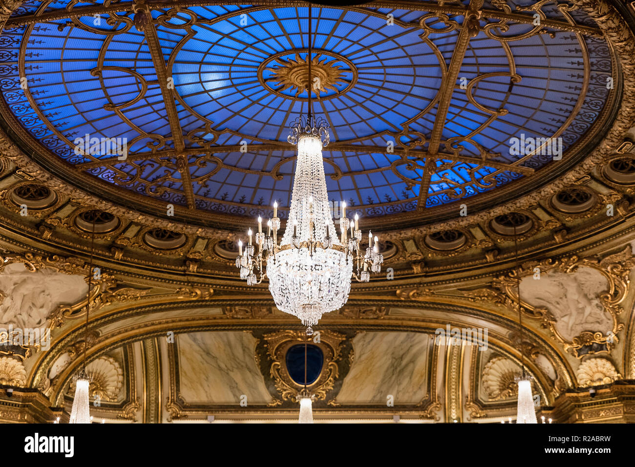 Interior architectural detail of the Casino de Monte Carlo, Monaco. Stock Photo