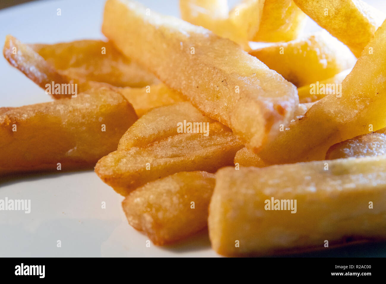 Food fried potato chips. French Fries Stock Photo