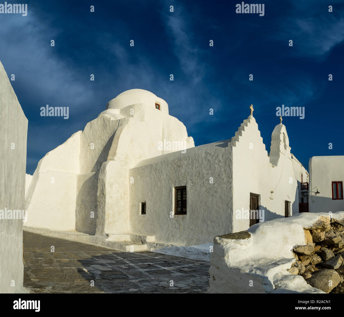 The old Christian church of Paraportiani in the island of Myconos