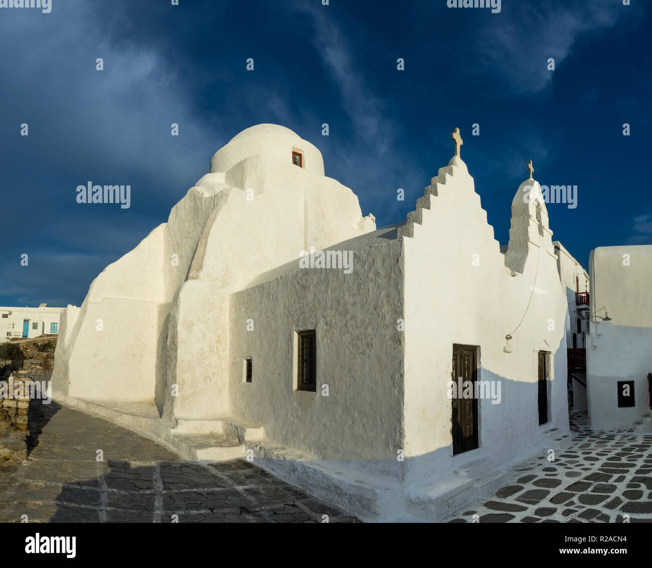 The old Christian church of Paraportiani in the island of Myconos