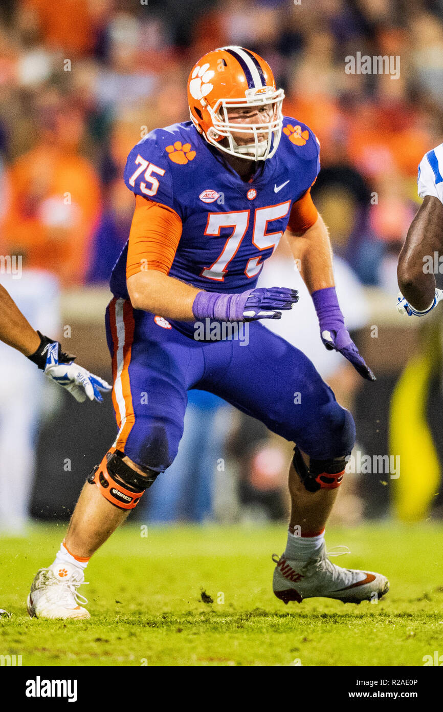 Clemson Tigers offensive tackle Mitch Hyatt (75) during the NCAA