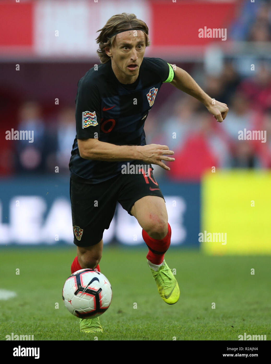 London, UK. 18th Nov 2018.18th Nov 2018. LUKA MODRIC CROATIA.  GBD13019 STRICTLY EDITORIAL USE ONLY. If The Player/Players Depicted In This Image Is/Are Playing For An English Club Or The England National Team. Then This Image May Only Be Used For Editorial Purposes. No Commercial Use. The Following Usages Are Also Restricted EVEN IF IN AN EDITORIAL CONTEXT: Use in conjuction with, or part of, any unauthorized audio, video, data, fixture lists, club/league logos, Betting, Games or any 'live' services. Also Restricted Are Usages In Publications Involving A Credit: Allstar Picture Library/Alamy  Stock Photo